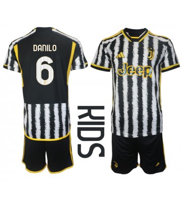 Lacne Dětský Futbalové dres Juventus Danilo Luiz #6 2023-24 Krátky Rukáv - Domáci (+ trenírky)
